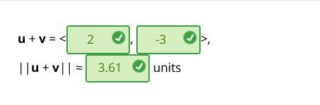 Find the sum of vectors u = <-2, 6> and v = <4, -9>, and then find the-example-1