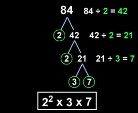 Prime factorization of 84-example-1