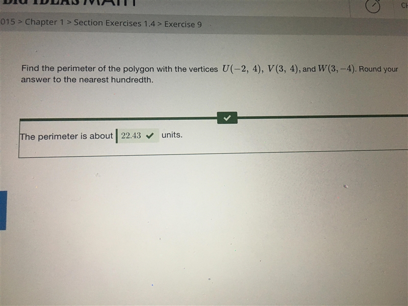 Please help find the perimeter of the polygon with the verdices u(-2,4),v(3,4) and-example-1