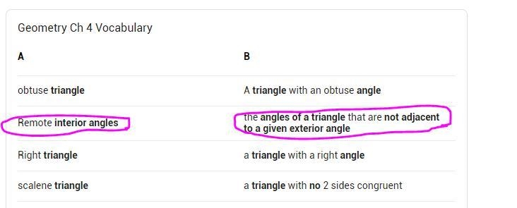 What is the name of an interior angle of a triangle that is not adjacent to a given-example-1