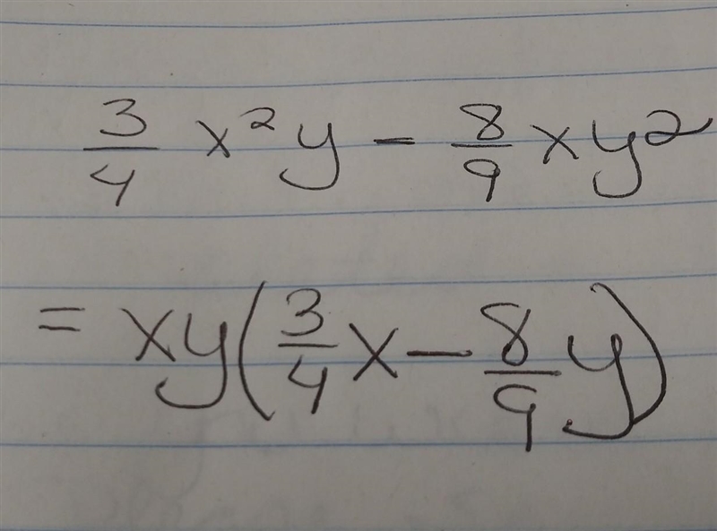 (3)/(4) {x}^(2)y - (8)/(9)x {y}^(2) ​-example-1