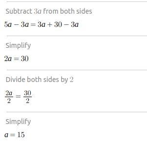 5(a−1)−15=3(a+2)+4 a= ?-example-2