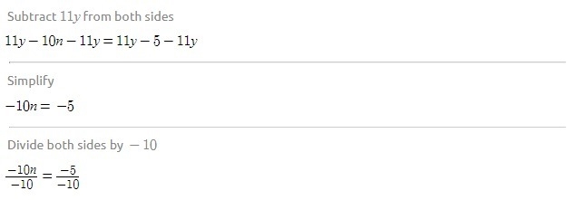 Enter the value of n so that the expression (-4y+1.5)+(5.1y-2) is equivlant to (1.1y-example-2
