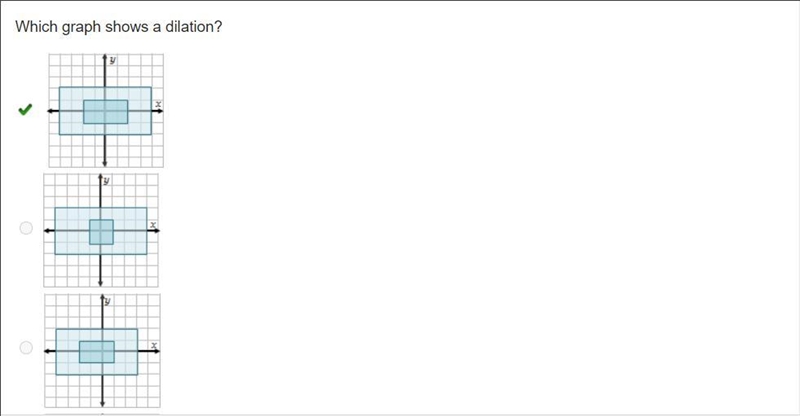 Which graph shows a dilation?-example-1