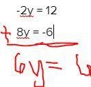 Solve The Equation 3x-2y=12 -3x+8y=-6-example-2