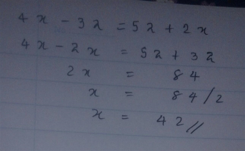 What is x 4x-32=52+2x-example-1