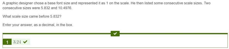 A graphic designer chose a base font size and represented it as 1 on the scale. he-example-1