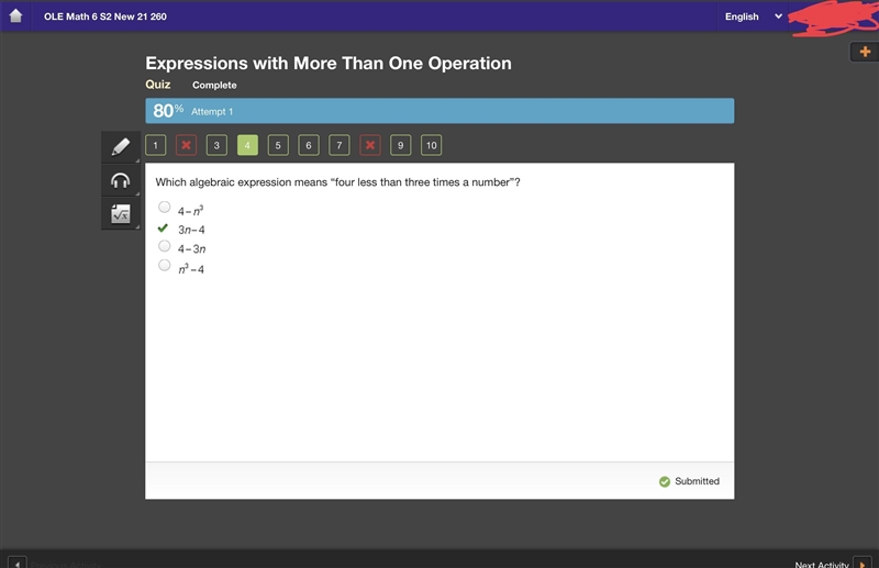 Which algebraic expression means “three more than a number squared-example-1