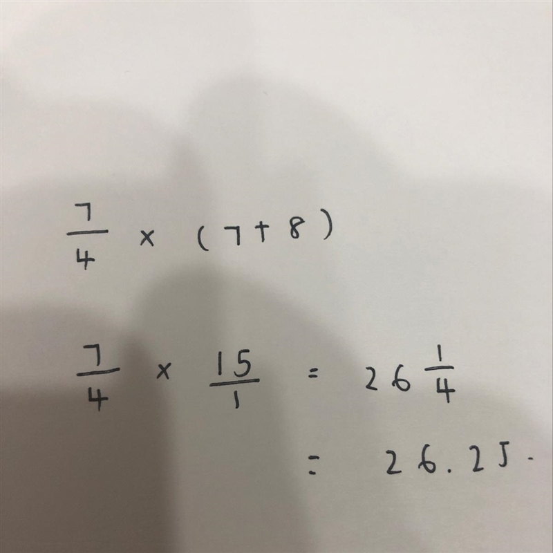 Please tell me answer 7\4 ×(7+8)​-example-1