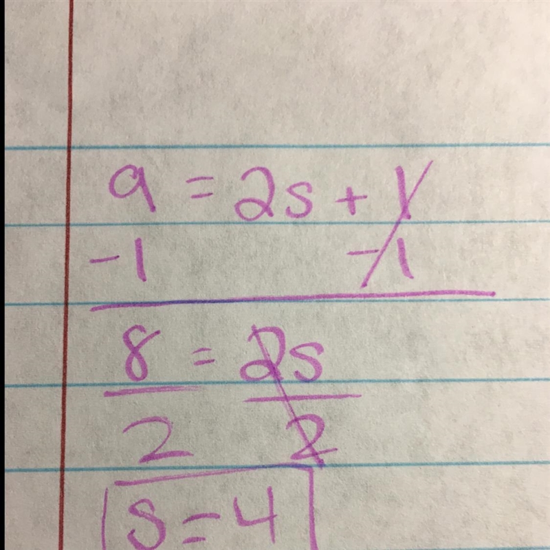 What is 9 = 2s + 1?​-example-1