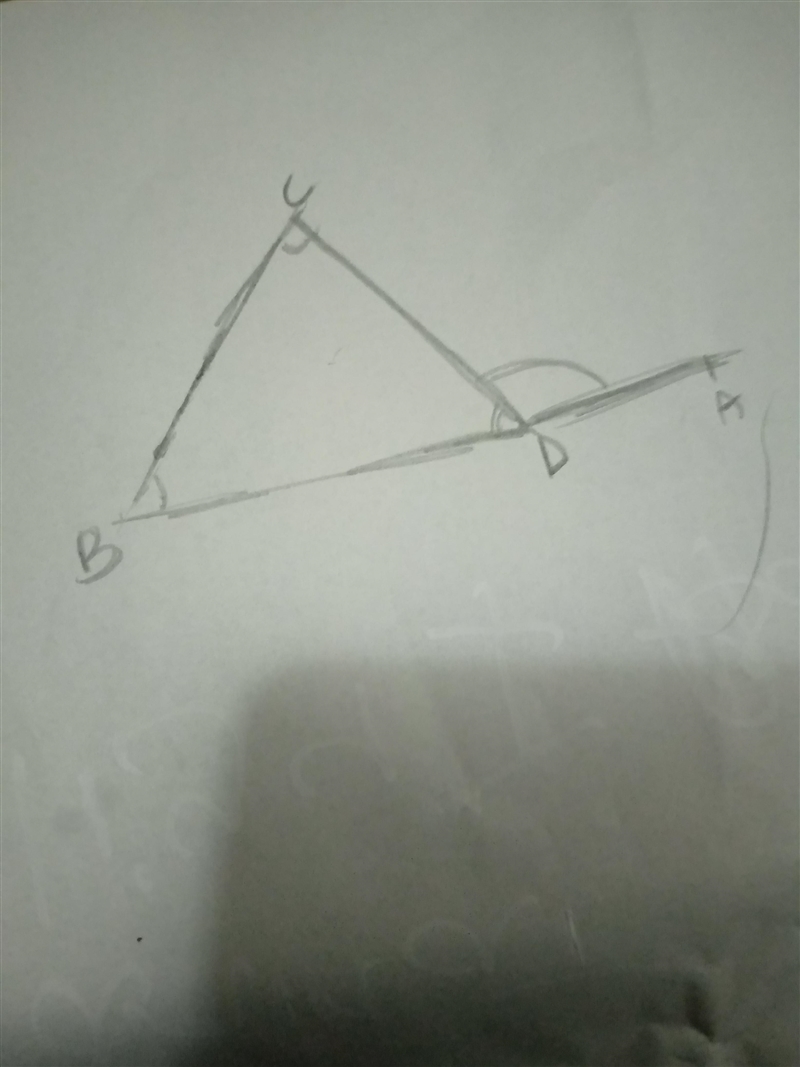 Complete the proof of the exterior angle theorem. Given: angle ACD is an exterior-example-1