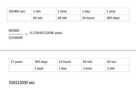 565900 seconds into years and 17 years into seconds-example-1