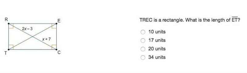 BR TREC is a rectangle. What is the length of ET? 2x-3-example-1