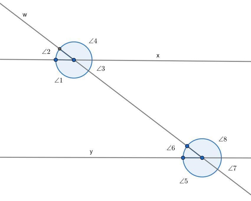 Two parallel lines are crossed by a transversal. Parallel lines x and y are cut by-example-1