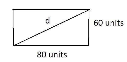 5. What is the diagonal length of a TV Screen whose dimensions are 80 x 60? Draw a-example-1