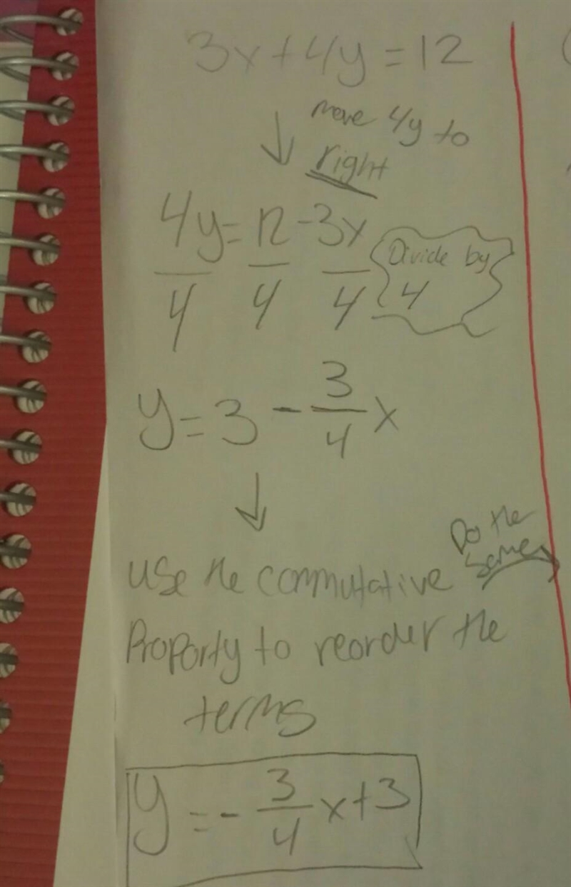 3x+4y=12 6x+2y=6 rewrite each equation and soap intercept form-example-2