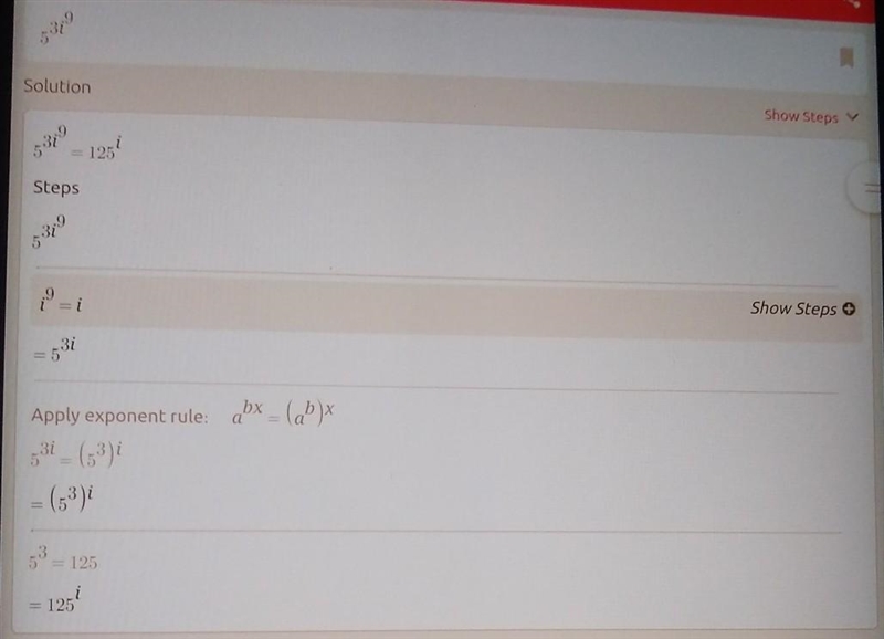 What is the value of 5^3i^9?-example-1