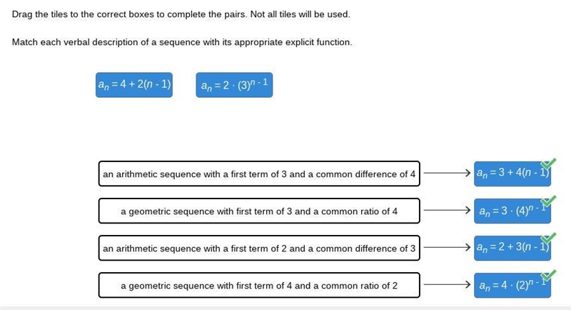 Drag the tiles to the correct boxes to complete the pairs. Not all tiles are used-example-1