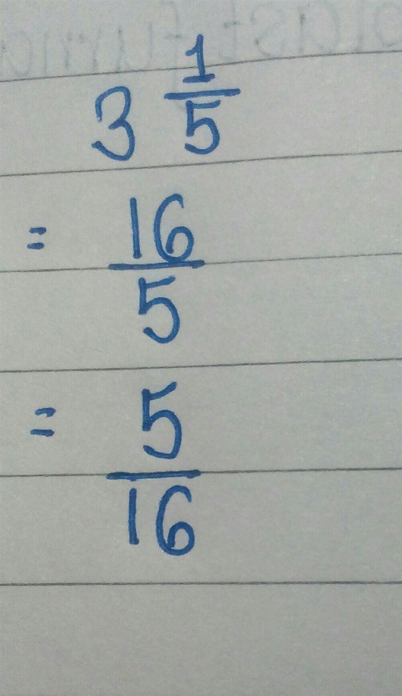 What is the reciprocal of 3 1/5?-example-1