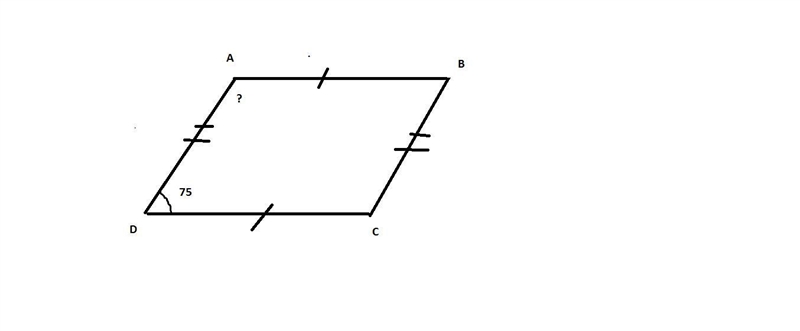 ABCD is a parallelogram. If mZCDA = 75, then what is mZDAB?-example-1