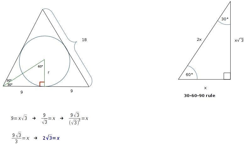 Find the area of a circle circumscribed about an equilateral triangle whose side is-example-1