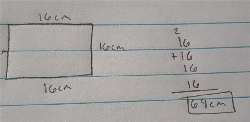 What is the perimeter of a square with area 16 square cm​-example-1