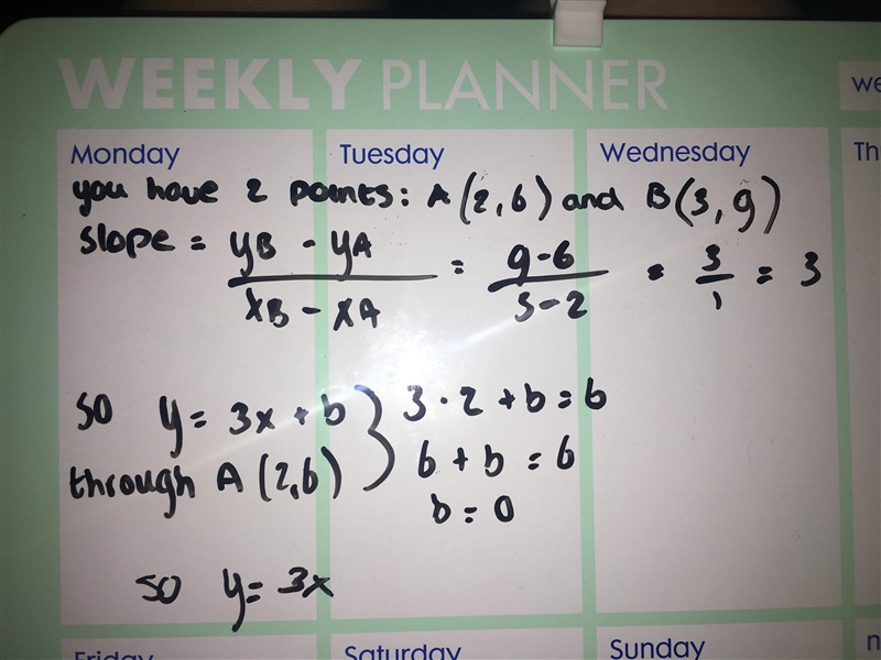 What equation models the data in the table if d = numb of days and c = cost? Please-example-1