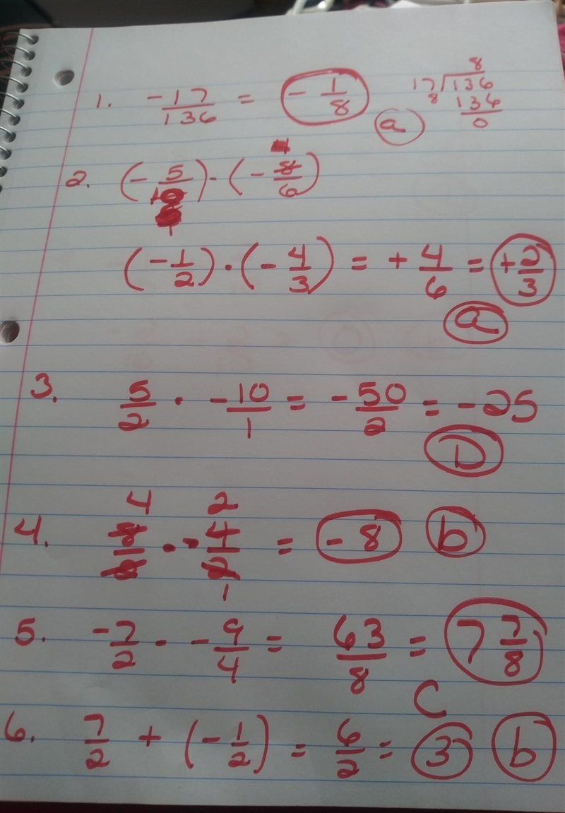 Reduce to the simplest form: −17136 A. 1/8 B. 1/4 C. − 17/136 D. 1/2 Multiply, then-example-1