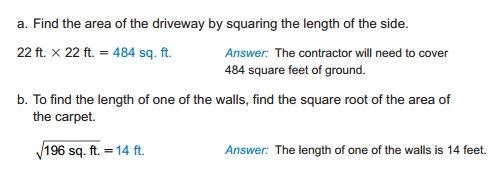 Applying the concepts of area, answer the following questions. a. A contractor is-example-1