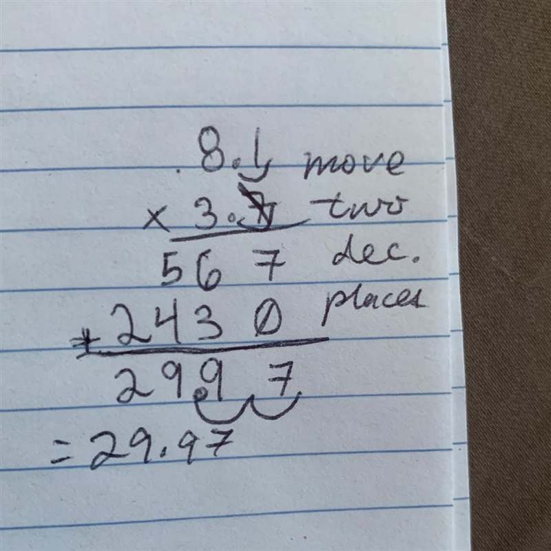 Multiply. 8.1⋅3.7 Enter your answer in the box.-example-1