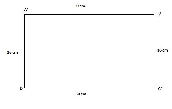 The rectangle shown is dilated by a scale factor of 2. a) Calculate the length of-example-1