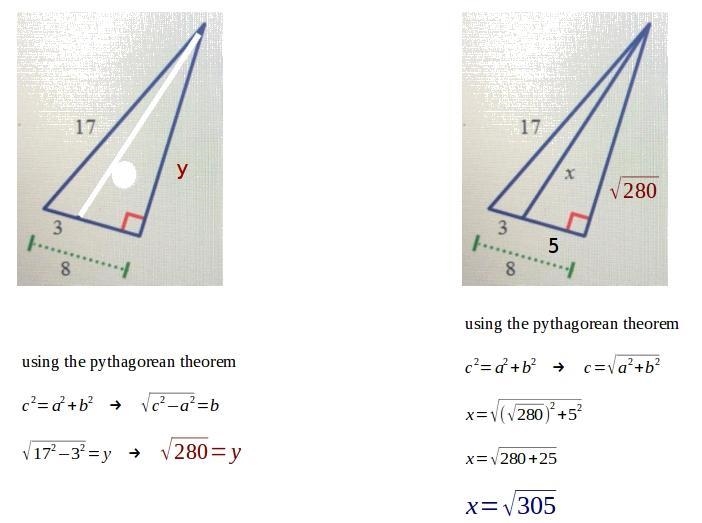 Find the unknown side length, x. Write your answer in simplest radical form.-example-1