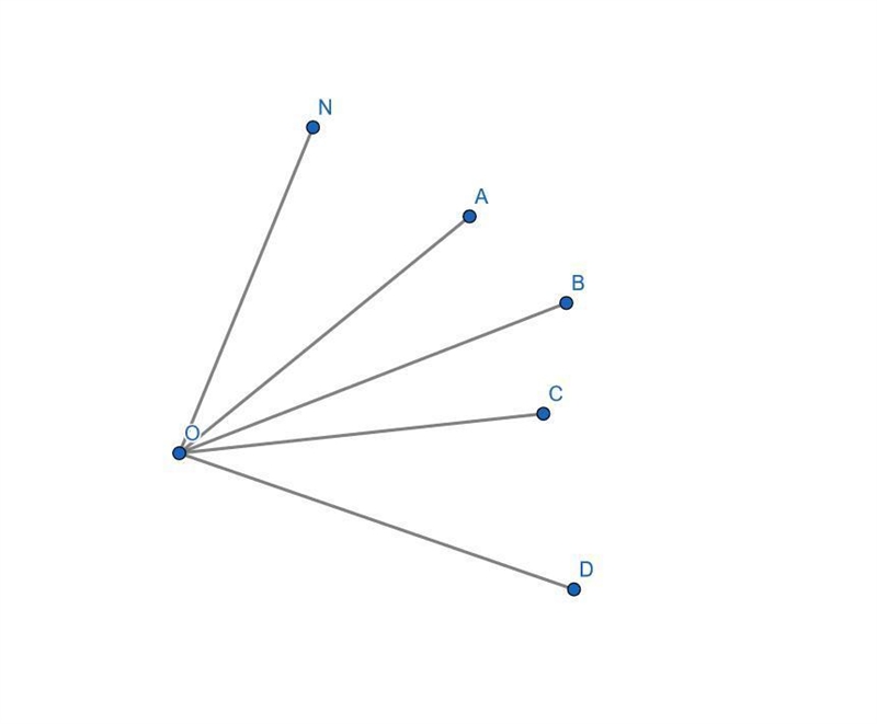 line ob bisects angle nod and line oa and line oc trisects angle nod and angle aob-example-1