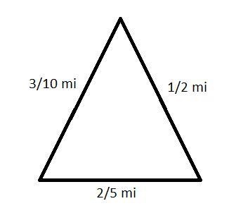 A triangular course for a canoe race is marked with buoys. the first leg is 3/10 mi-example-1