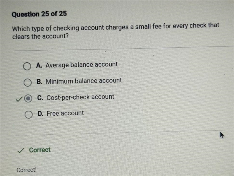 Which type of checking account charges a small fee for every check that clears the-example-1