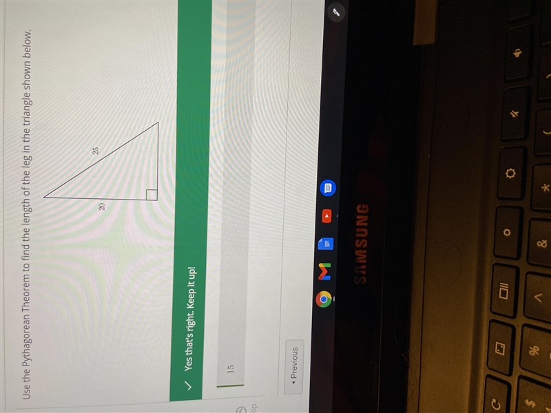 Use the Pythagorean Theorem to find the length of the leg in the triangle shown below-example-1