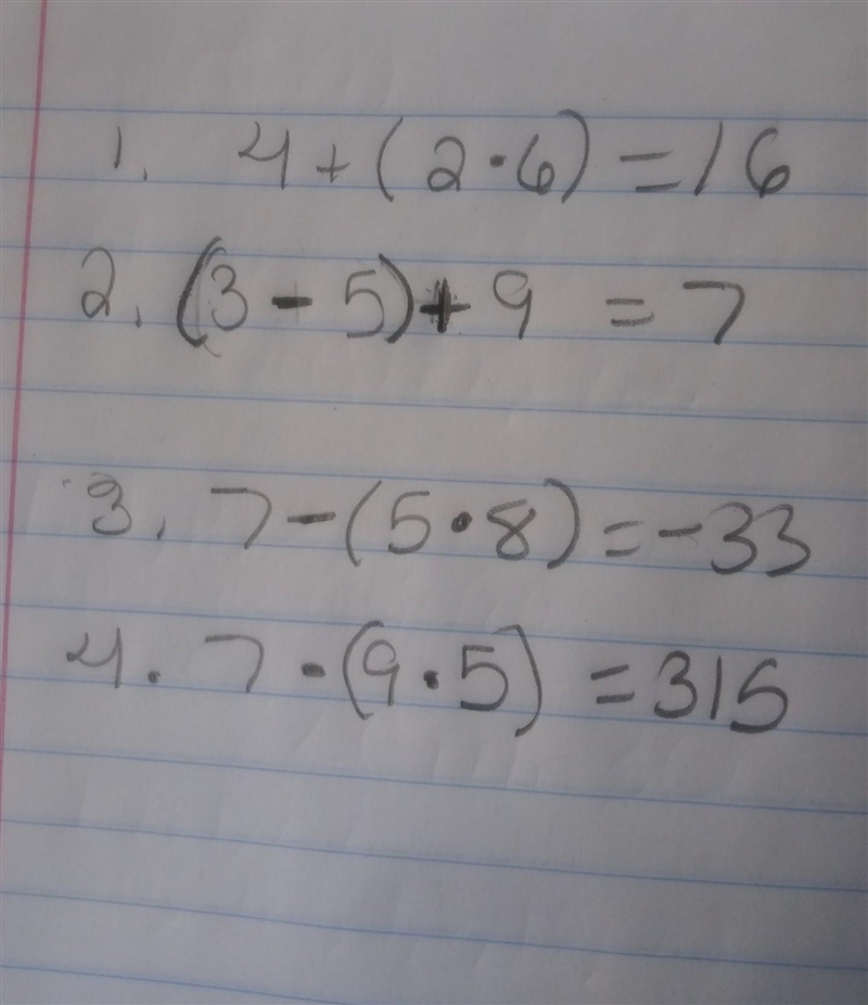 4 ? 2 ? 6 =16. 3 ? 5 ?9=7. 7 ? 5 ? 8 ?= -33. 7 ? 9 ? 5=315. What are the symbols?!!-example-1