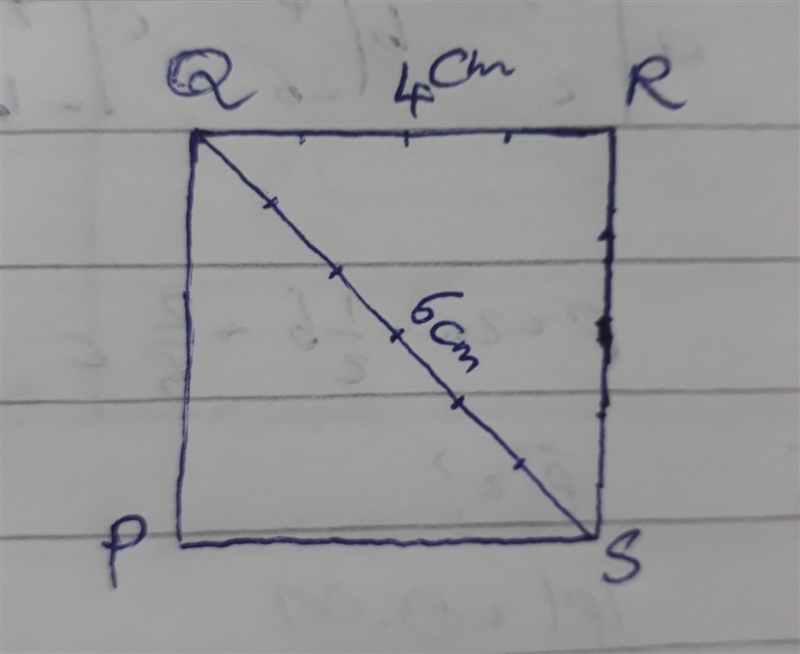 Construct a rectangle PQRS with QR = 4 cm and QS = 6.2 cm-example-1