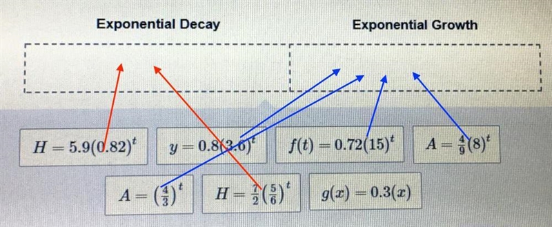 I BEG U HELP ME!! Does each equation represent exponential decay or exponential growth-example-1