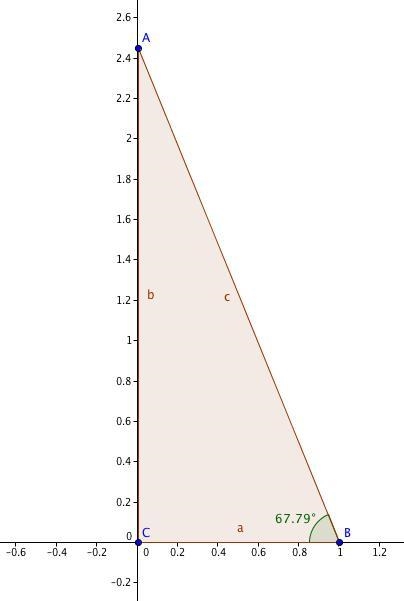 Given the following triangle, if c = square root of 7 and a = 1, find the measure-example-1