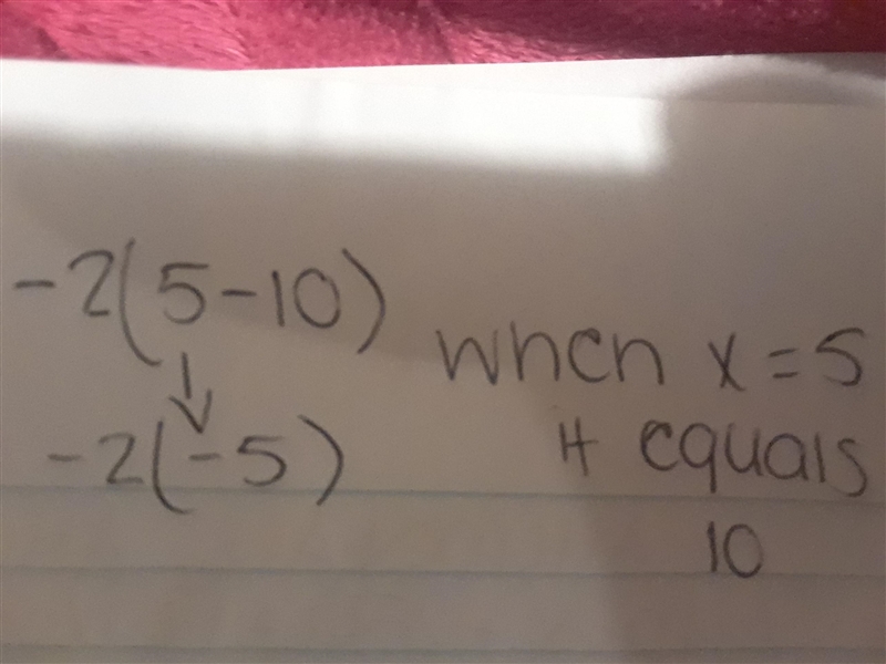 When x = 5, the value of the expression –2(x – 10) is-example-1