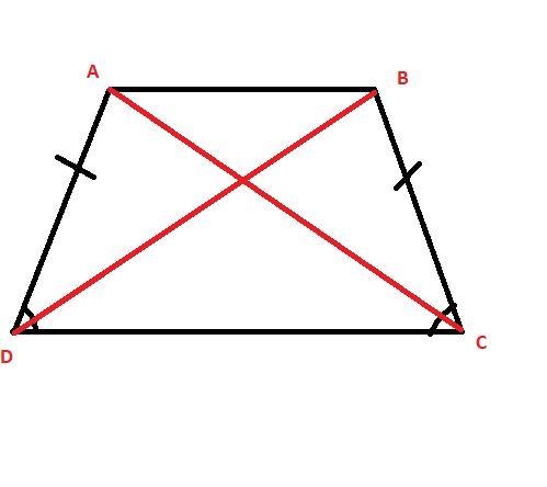 The diagonals of an isosceles trapezoid are congruent-example-1