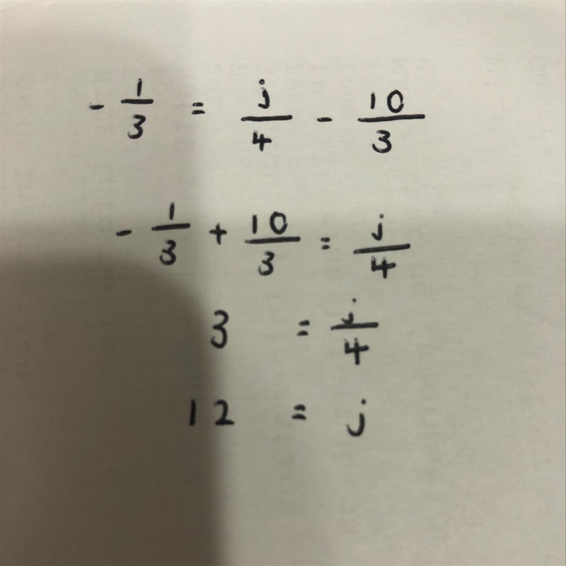 -1/3=j/4-10/3 solve for j-example-1