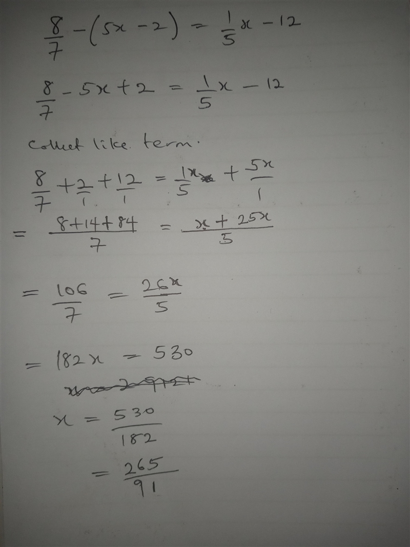 Solve the following equation for x. A. B. C. D.-example-1