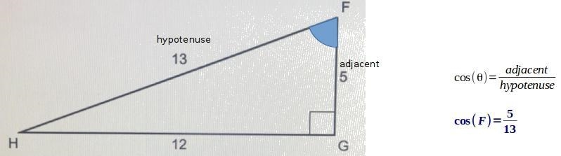 What is the cosine ratio for angle F?-example-1