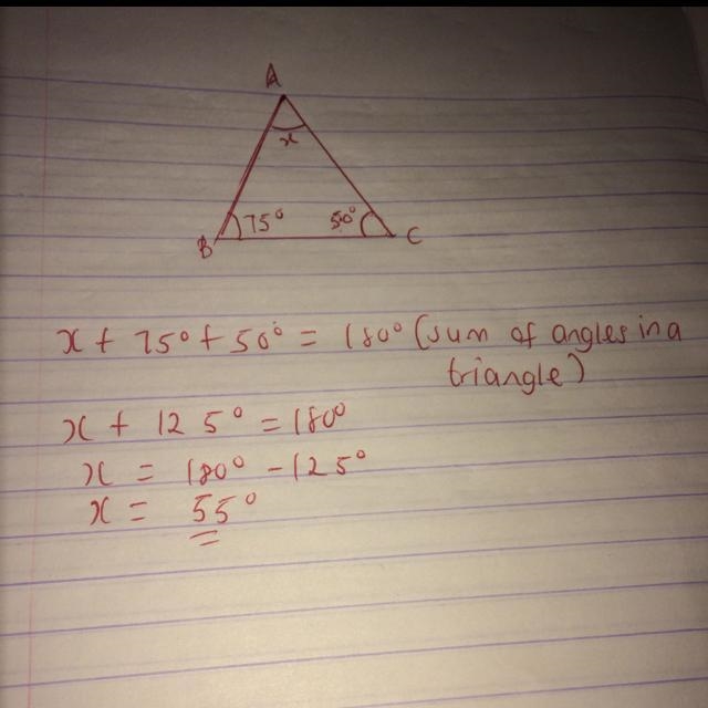 ASAP! What is the value of x? Enter your answer in the box. Triangle A B C. The measure-example-1