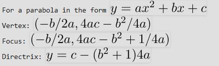 Find the coordinates of the focus and equation of the directrix for the parabola given-example-1