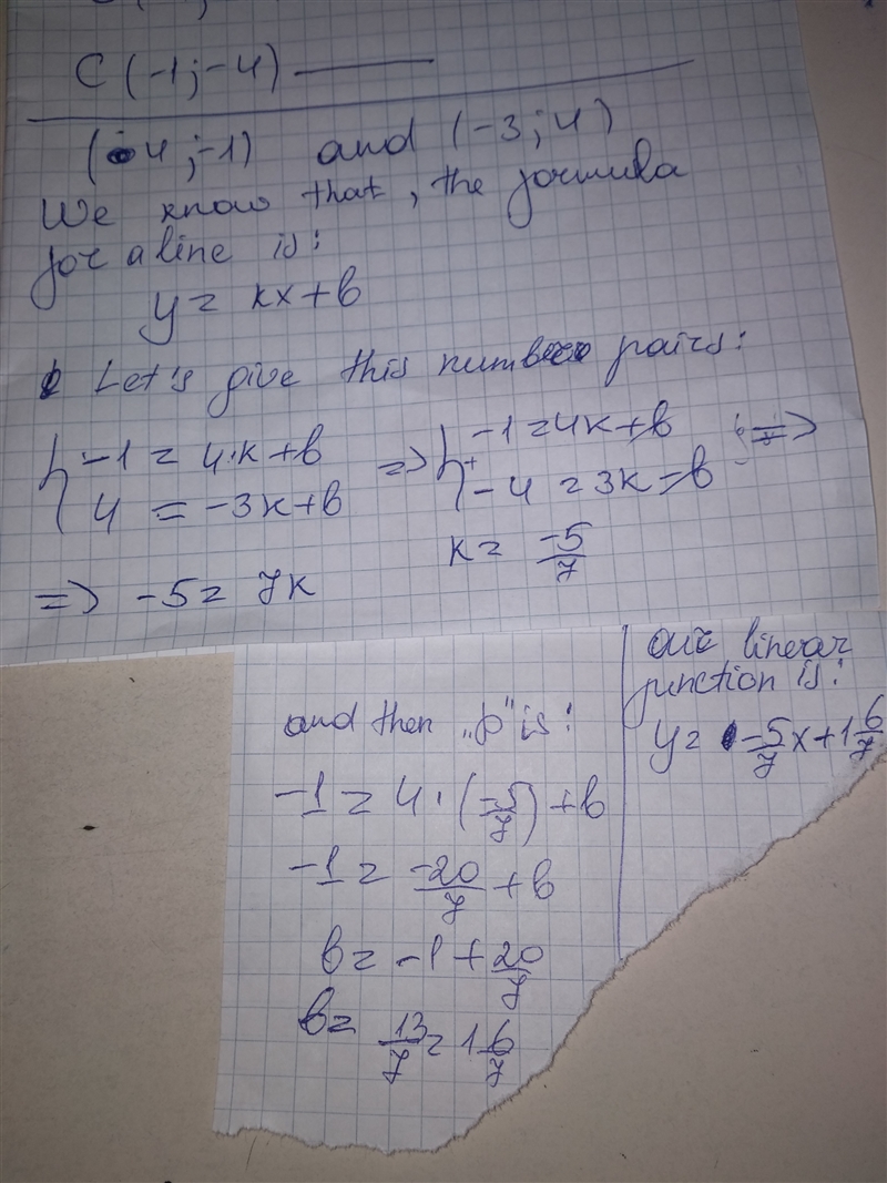 What is the equation in point slope form of the line that passes through the points-example-1