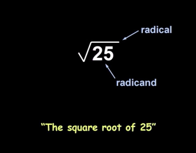 The radicand is what part of the radical-example-1