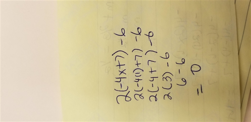 Let f(x) = -4x + 7 and g(x) = 2x - 6. Find(g.f)(1) 23 3 0 –4-example-1